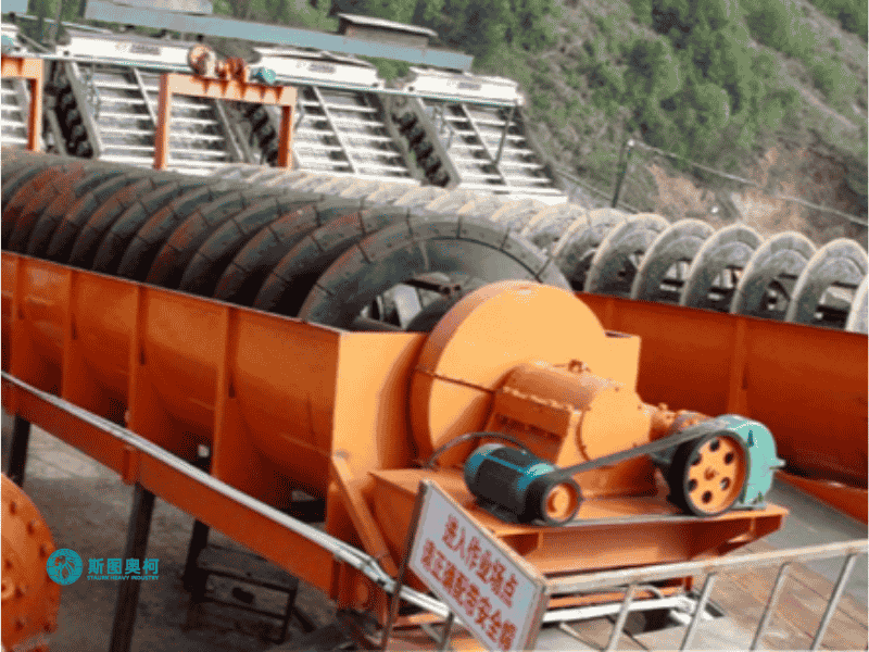 Spiral classifier for metal ore beneficiation