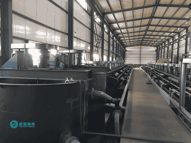 Flotation machine for gold ore processing