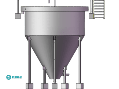 Deep cone thickener with clear overflow