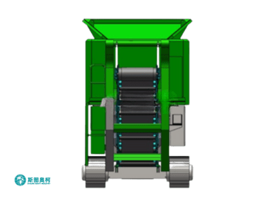 Mobile crushing station with fast setup