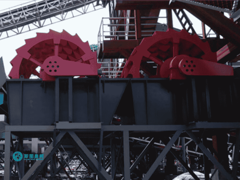 Bucket wheel sand washer for machine-made sand cleaning