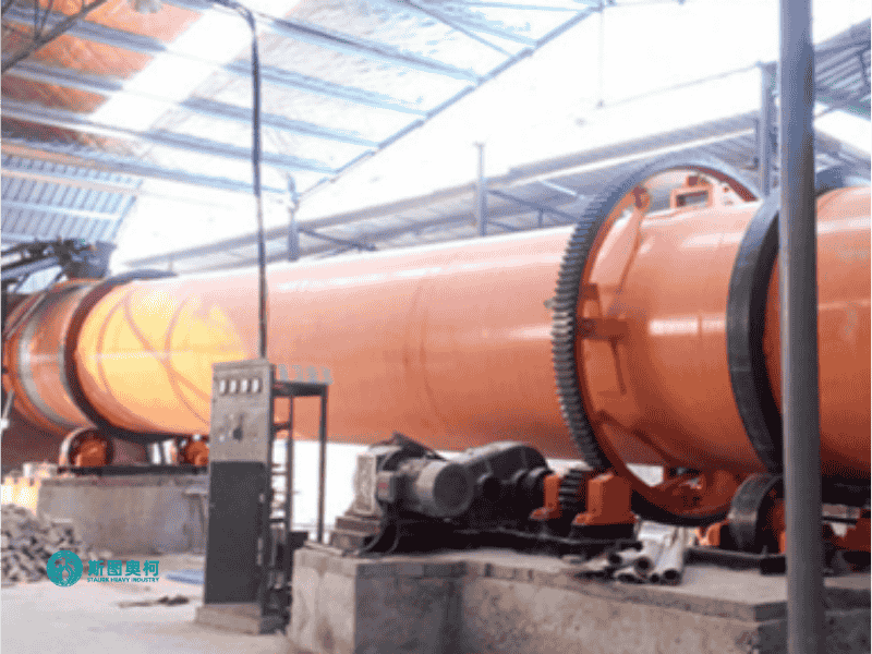 Rotary dryer for fertilizer and chemical drying