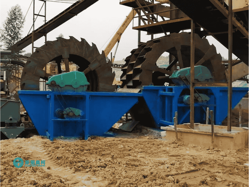 Bucket wheel sand washer for mineral powder washing